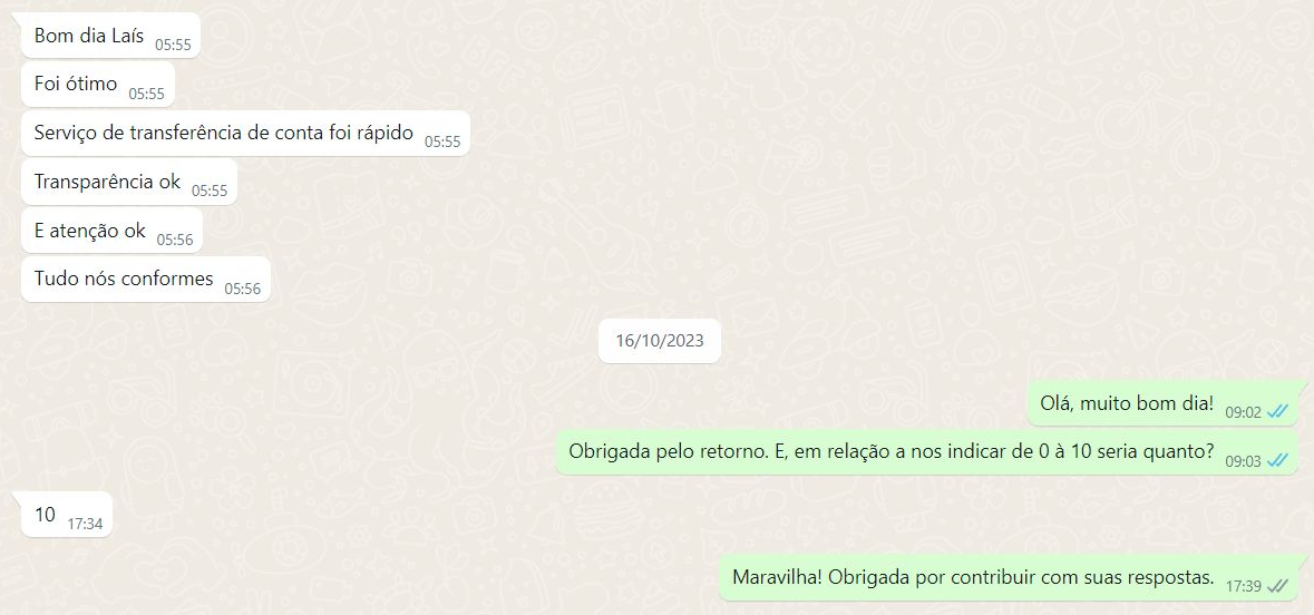 Comentário de cliente