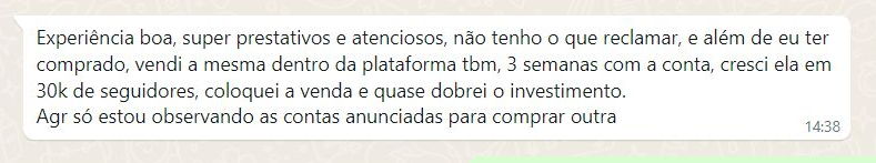 Comentário de cliente